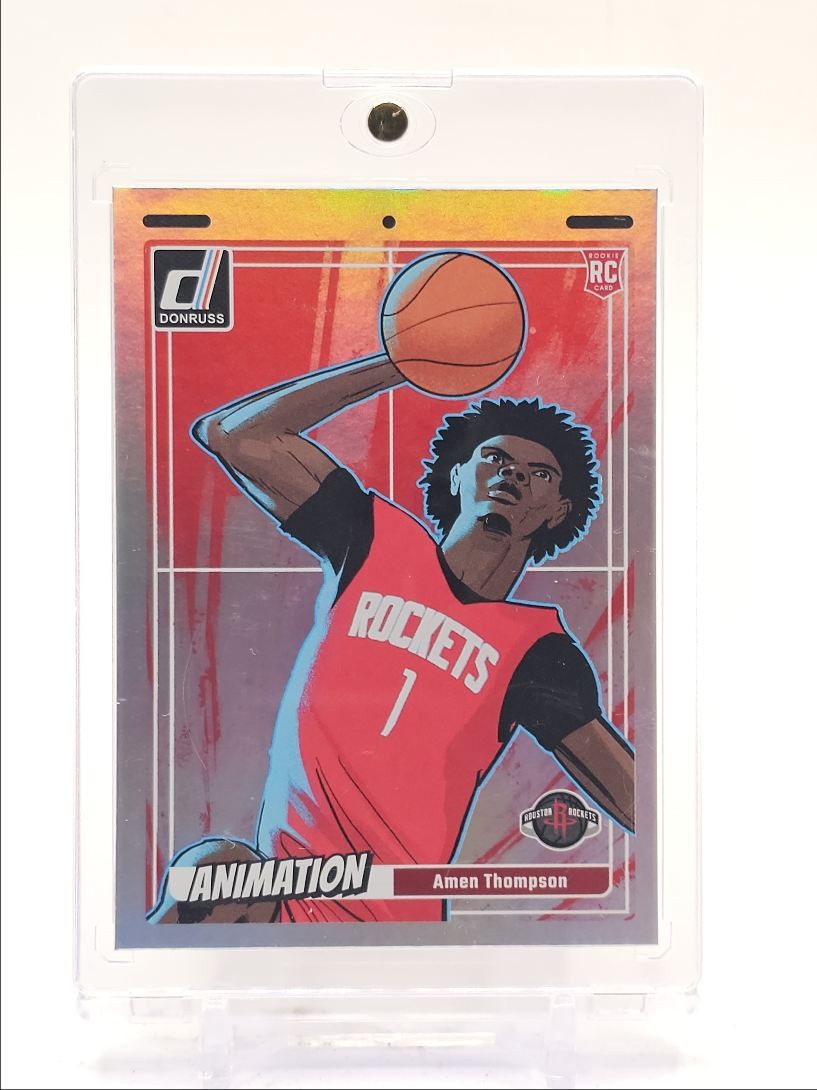 AMEN THOMPSON 2023-24 DONRUSS ROOKIE ANIMATION CASE HIT SP ROCKETS RC Q4271