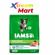 Iams Proactive Health Minichunks Real Chicken Grains Dry Dog Food, 30lb 2 PACKS