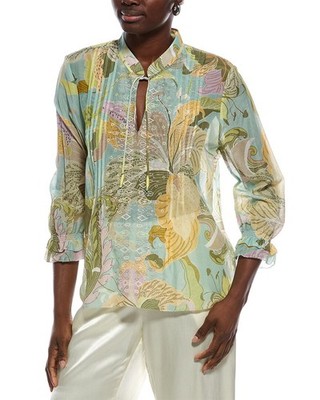 Marc Cain Printed Silk-Blend Blouse Women's