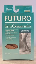 FUTURO Firm Compression Support Hose 20-30 mm/Hg Beige Medium Thigh Hi USA Made