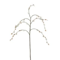 Artplants Plastik Zweig WeidenkäTzchen Blonke Mit BlüTen, Weiß-Braun, 85Cm