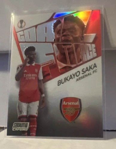 2022-23 Topps Stadium Club Chrome Bukayo Saka Goal Force Refractor #GF-BS