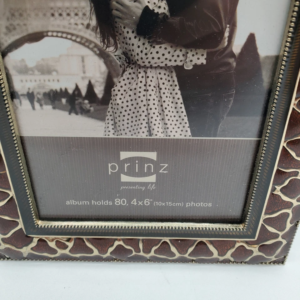 Prinz Giraffe Print Metal Enamel Picture 4x6 Photo Album Book - Image 2 of 4