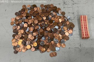 US Lincoln Memorial Penny Lot 3.4 Lbs Mixed Year One Cent Coins With Wrappers