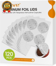 120 Pcs Aluminum Foil Seal Lids for Reusable Nespresso Pods Vertuo Compatible wi
