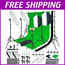 Studio Light Kit with White, Black, Green Screens