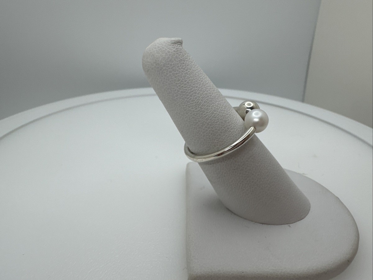 Pandora Duo Pearl Sterling Silver Ring 56 (7.5) J2 S925 ALE | eBay