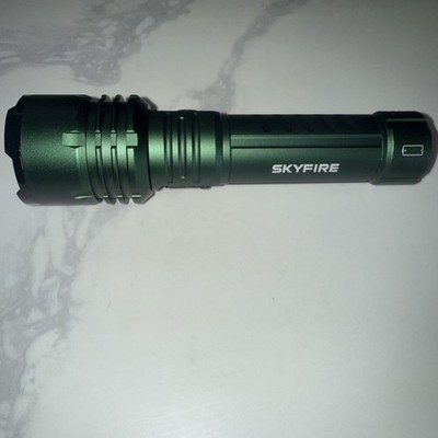 SKYFIRE LED Flashlights High Lumens with Ignition Lens, Rechargeable Zoomable Fl