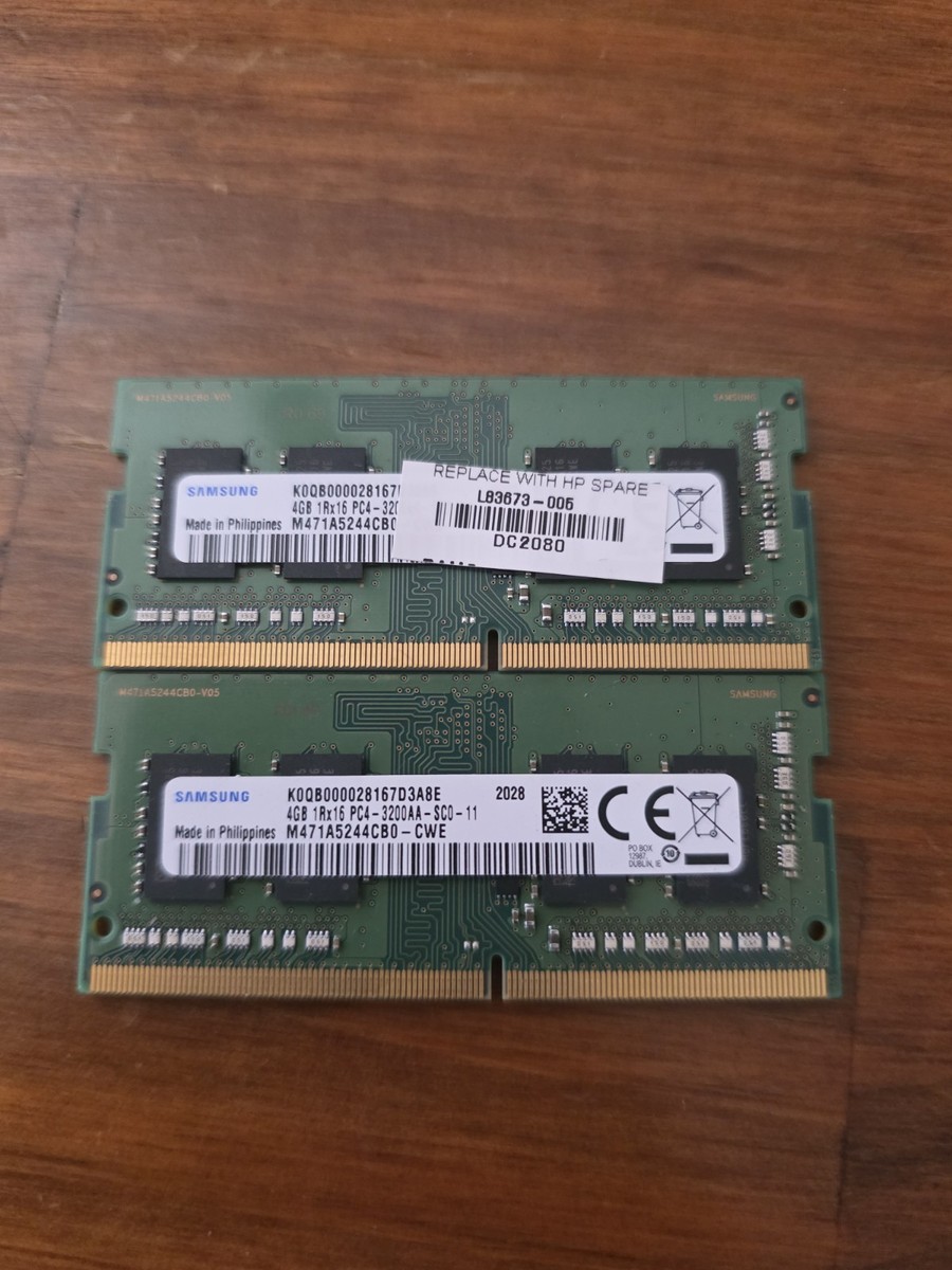 Samsung 8GB (2x 4GB) KIT PC4 3200AA SO-DIMM DDR4 Laptop RAM Memory