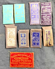 Old sewing needles paper cases 9 packs