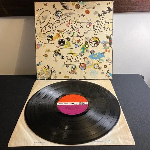 Led Zeppelin III 3 LP UK Plum Atlantic 2401002 Celebration Misprint A5/B5