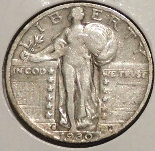 Silver Quarter - Standing Liberty (Lightly cleaned) - 1930-S [121]