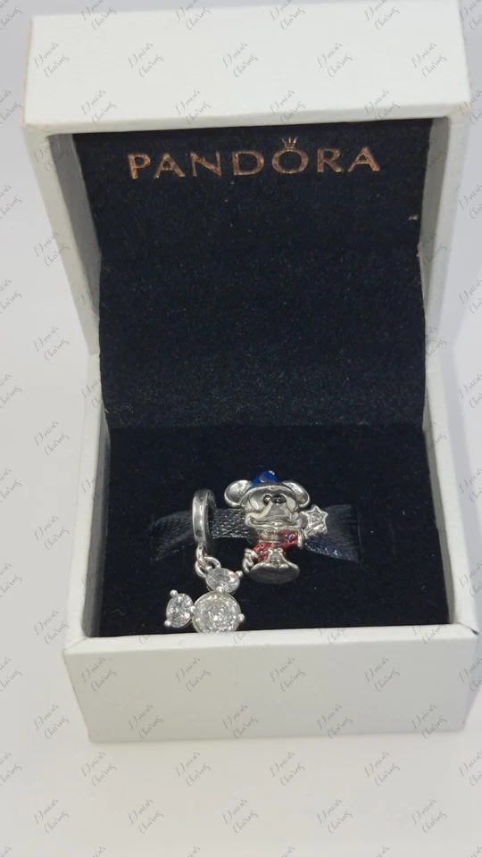 Auténtico Pandora Disney Mickey Silueta y Aprendiz de Hechicero Dije Conjunto B78 Foto 2 de 4