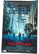 LEONARDO DICAPRIO SIGNED INCEPTION 12X18 MOVIE POSTER PHOTO BECKETT BAS COA