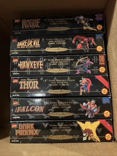 Toy Biz Vintage Famous Covers 8” Marvel Comics Lot Of 6 X-men Thor Daredevil