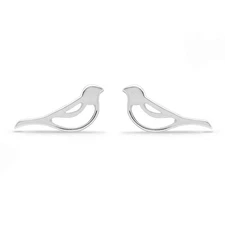 Boma Jewelry Sterling Silver Bird Stud Earrings