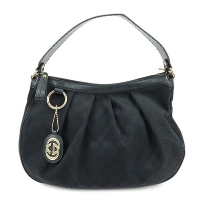 GUCCI Sukey GG Canvas Leather Shoulder Bag Black 232955 Authentic Used F/S