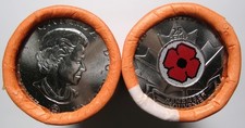 2008 Canada Twenty Five Cent Mint Roll - WWI Armistice 90th Anniversary Poppy