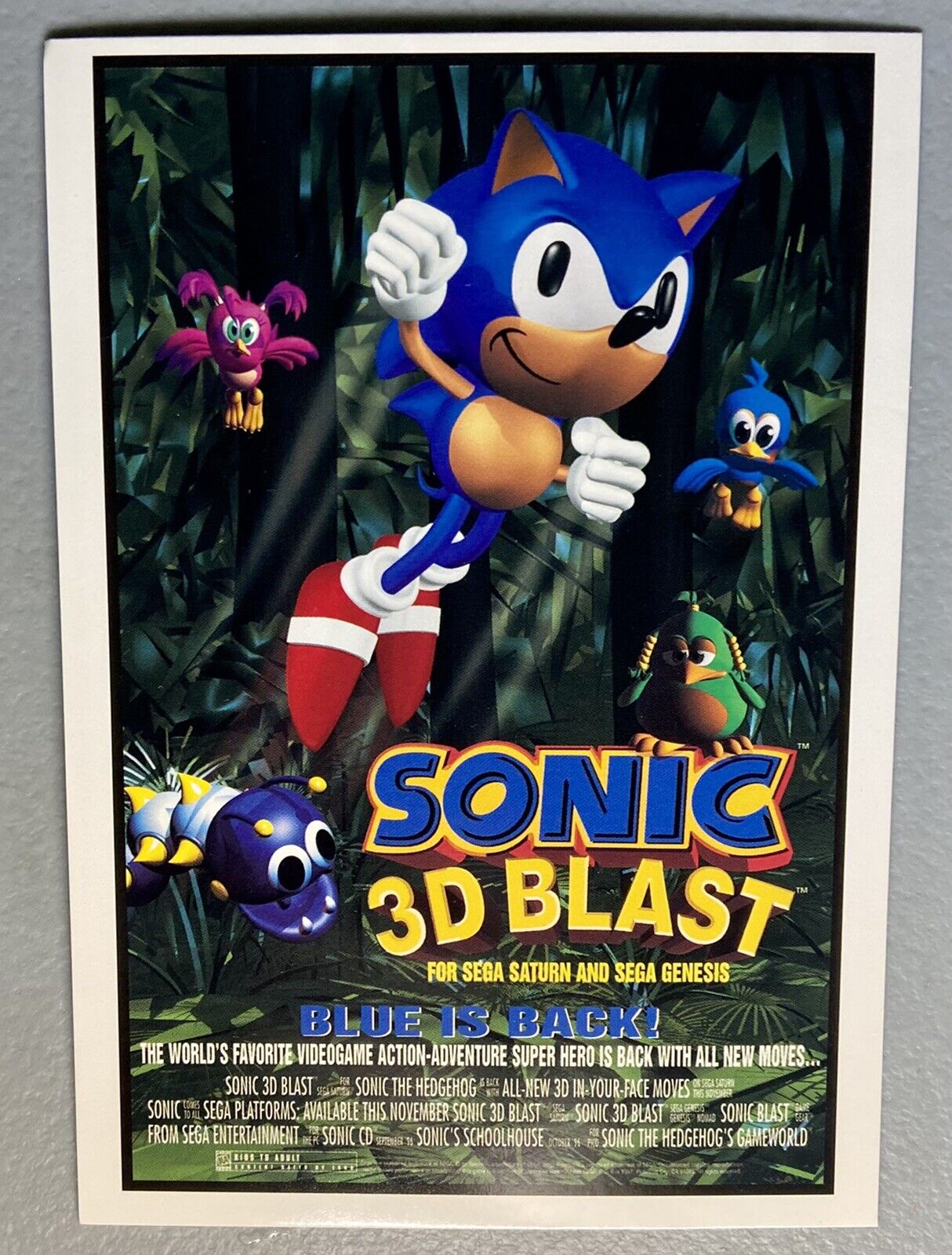 Sega Genesis Mega Drive Sonic 3D Blast Tectoy complete box manual poster  perfect