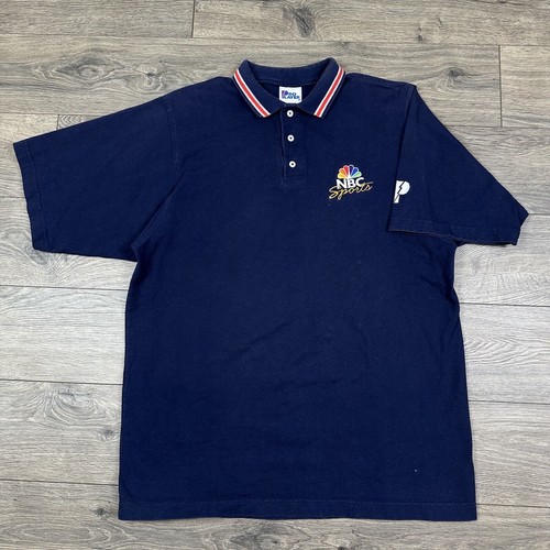 Vintage Pro Player NBC Sports Polo Shirt Adult Large Navy Blue