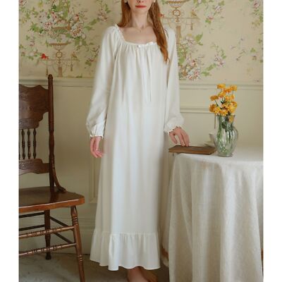 white pajama dress Jennifer Nightgown The night dress is cut loose and hits just above the knee Hot Sale White Pajama Dress