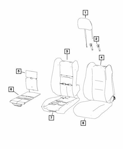 Cubierta de respaldo del asiento delantero derecho para Dodge Durango 2016-2017 (N/P 5YE12JRRAC)