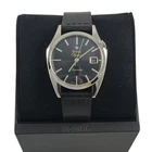 NEW Zodiac Olympos Automatic Black & Silver Leather Mens Watch ZO9700 NWT Box