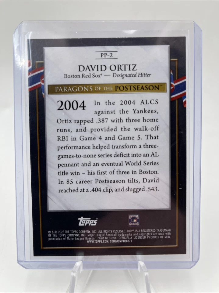 2022 Update Paragons of the Postseason #PP-2 David Ortiz - Boston Red Sox - Image 2 of 2