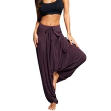 Women's Hippie Slacks Baggy Drop Crotch Harem Pants Saggy Yoga Casual Trousers