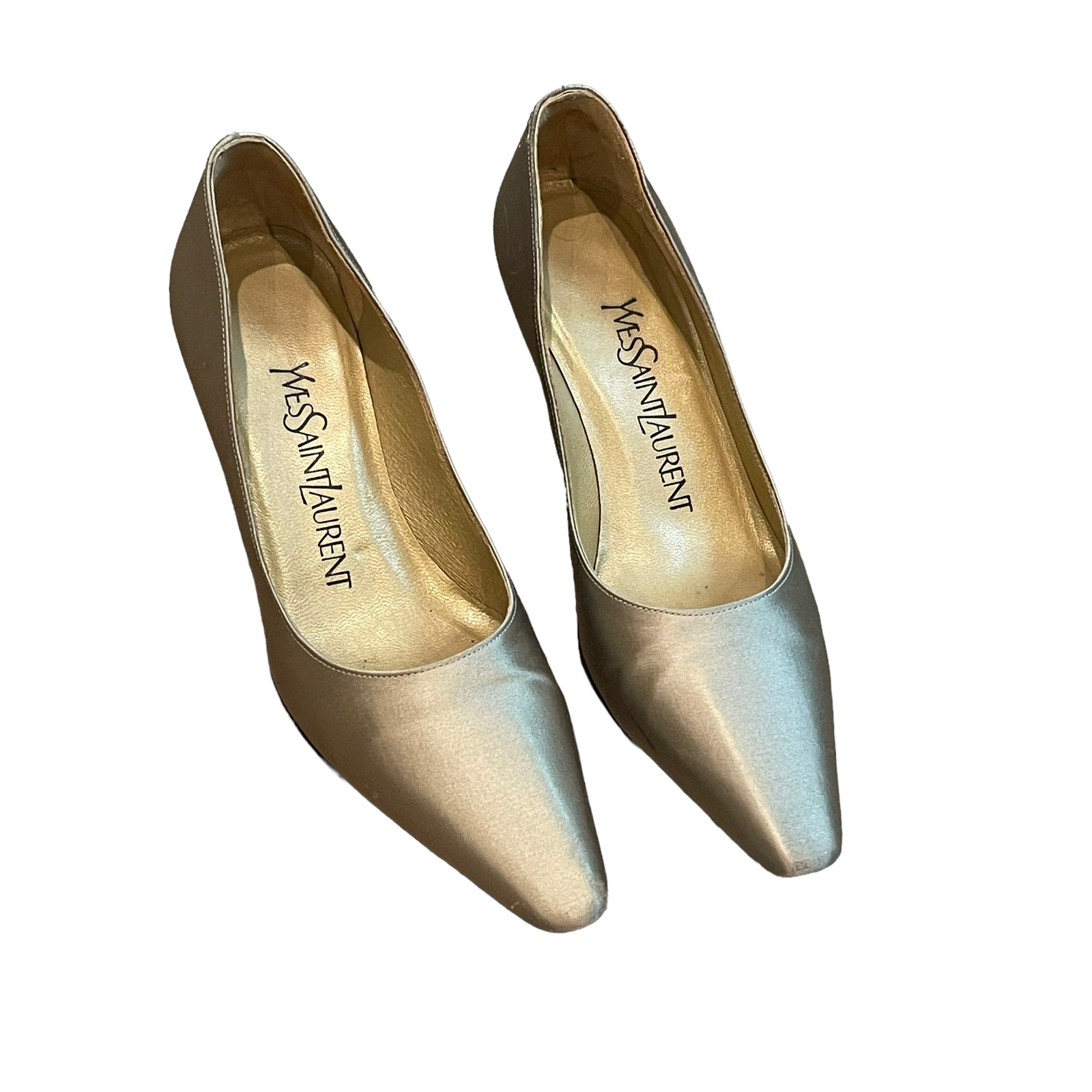 Yves Saint Laurent Slip On Metallic G Heel Pumps Women's Size 5.5