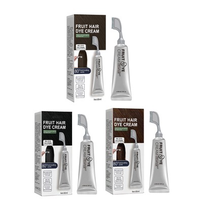 Fruit Hair Dye Cream Plant Extract Hair Dye Essence with Comb Hair
