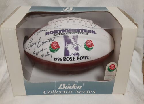 1996 Rose Bowl Autographed Football Northwestern Wildcats Coach Gary Barnett - Picture 1 of 9