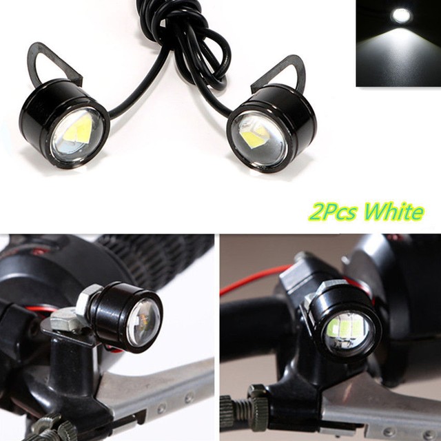 Motorcycle White Daytime Running Light Rearview Mirror Headlight