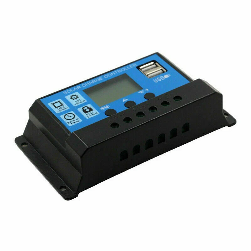 10A/20A/30A LCD Solarladeregler 12V/24V Solar Photovoltaik Laderegler Daul USB