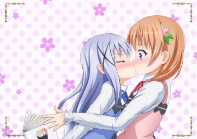 Anime girls gochuumon wa usagi desu ka sakura trick hoto CCG Gaming Mat Desk