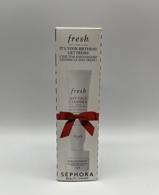 NIB Sephora Fresh Gift Set of Soy Face Cleanser 20mL & Rose Face Mask 15mL  