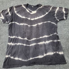 Screen Stars T-Shirt Mens Size XXL Black Tie Dye Cotton Short Sleeve USA Made