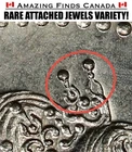 RARE ATTACHED JEWELS! 1976 Canada $1 Dollar! ATTACHED JEWELS VARIETY! HIGH GRADE