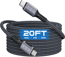 USB C to USB C Cable 20Ft, 240W Fast Charging, 20Gbps Data, 4K 60Hz Video