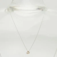 Sterling silver 18k gold open heart pendant necklace Elsa Peretti Tiffany Co