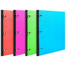 Telescoping 3 Ring Binder-4PCS, Flexible Binder with Elastic Rubble Spine 3 R...