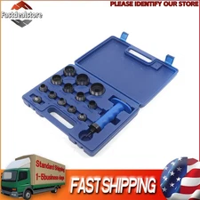 14pcs Hollow Punch Set Belt Leather Hole Maker Gasket Plastic Cutting Kit Tool