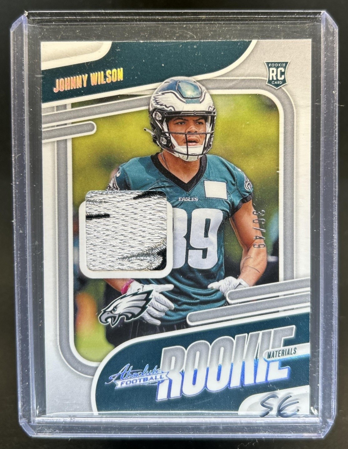 Johnny Wilson Panini Absolute Absolute Rookie Materials #ARMJWN Holo Silver