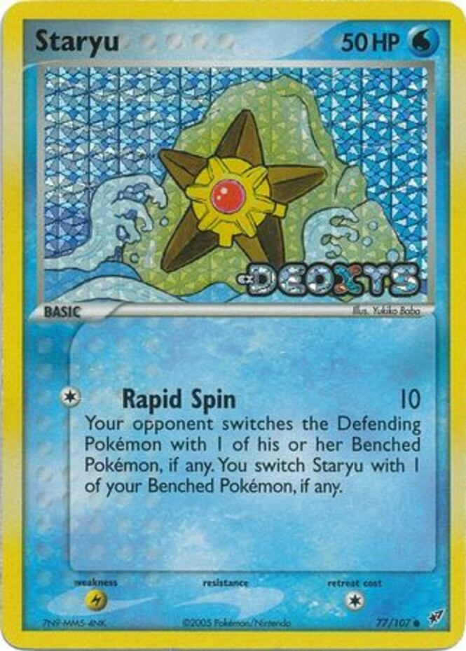 1x Staryu - 77/107 - Common - Reverse Holo Heavily Played Pokemon EX - Deoxys