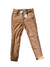 Good American Good Waist Skinny Faux Suede Pants Brown Size 18. NWT.