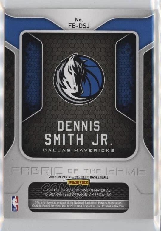 2018-19 Certified Fabric of the Game Mirror Green /5 Dennis Smith Jr #FB-DSJ - Image 2 of 2