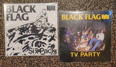 Black Flag - Six Pack & TV Party - SST Repress 12'' 45 RPM Singles BUNDLE & SAVE!