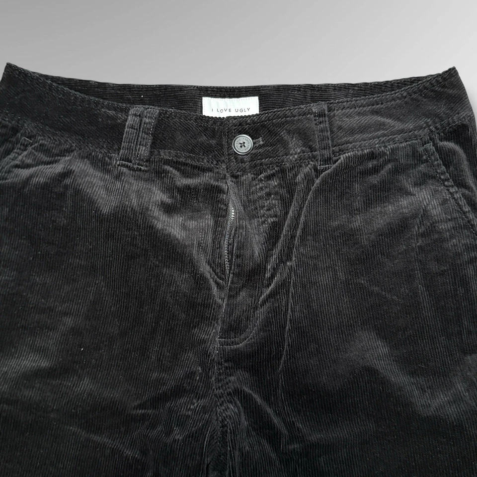 I Love Ugly Black Corduroy Straight Leg Pants - Image 2 of 4