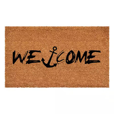 Nautical Anchor Welcome Doormat, 17" X 29"