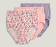 Women Jockey 3-Pack Elance Briefs Lilac-Floral 100 Cotton Comfort Underwear